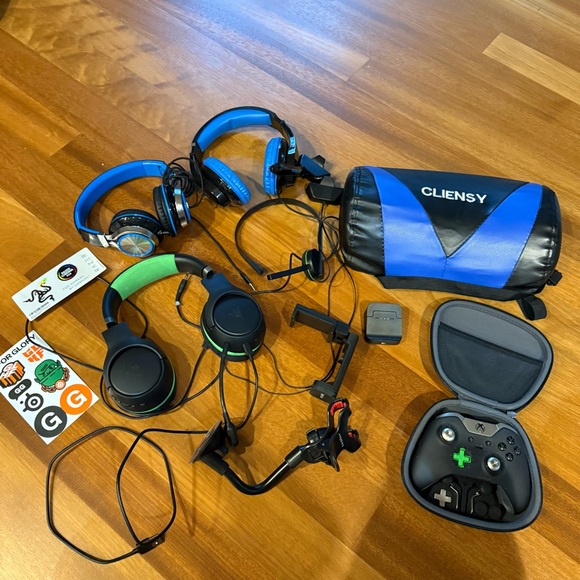 SOLD Xbox Controller Razer Headset Gaming Stickers Accessories Bundle Untested - Picture 2 of 16